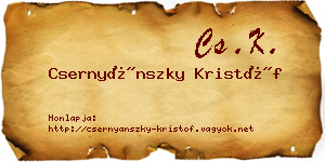 Csernyánszky Kristóf névjegykártya