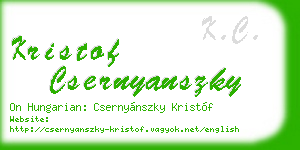 kristof csernyanszky business card