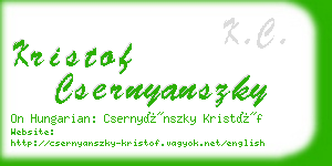 kristof csernyanszky business card